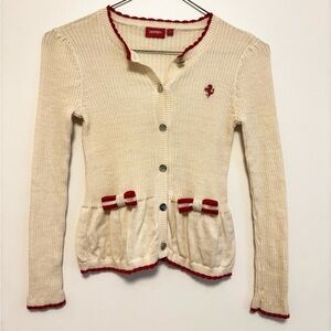 Ferrari Cream and Red Children’s Lambs Wool Cardigan